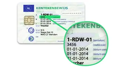 Meldcode locatie op kentekencard